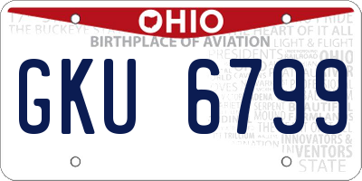 OH license plate GKU6799