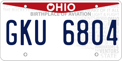 OH license plate GKU6804