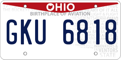 OH license plate GKU6818