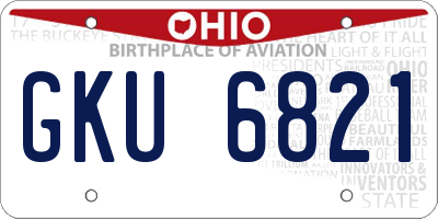 OH license plate GKU6821