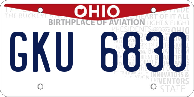 OH license plate GKU6830