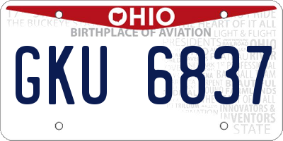 OH license plate GKU6837
