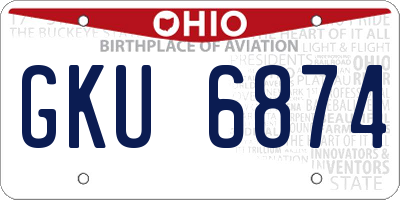 OH license plate GKU6874