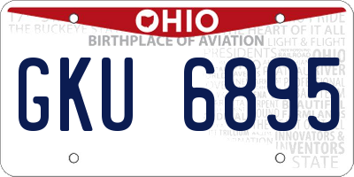 OH license plate GKU6895