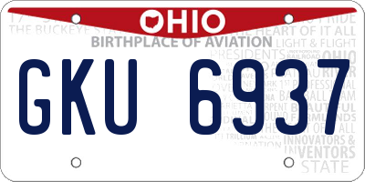 OH license plate GKU6937