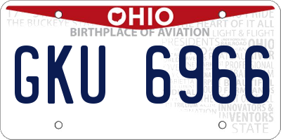 OH license plate GKU6966