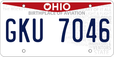 OH license plate GKU7046