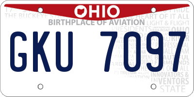 OH license plate GKU7097