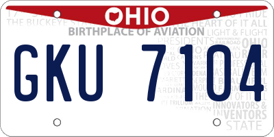 OH license plate GKU7104
