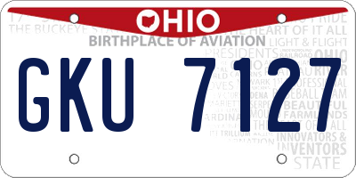 OH license plate GKU7127