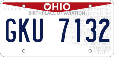 OH license plate GKU7132