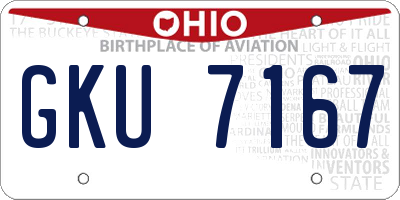 OH license plate GKU7167