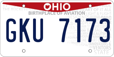 OH license plate GKU7173
