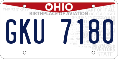 OH license plate GKU7180