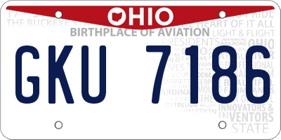 OH license plate GKU7186