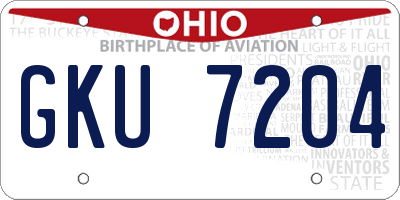 OH license plate GKU7204