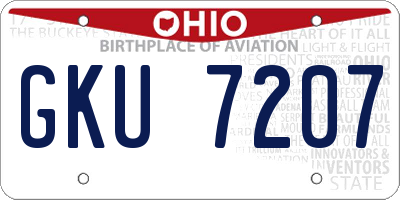 OH license plate GKU7207