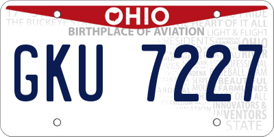 OH license plate GKU7227