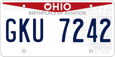 OH license plate GKU7242