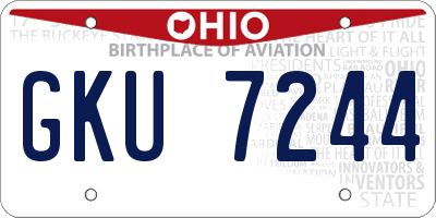 OH license plate GKU7244
