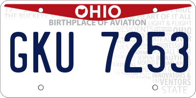 OH license plate GKU7253