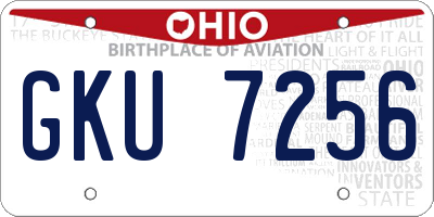OH license plate GKU7256