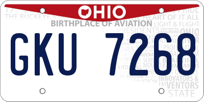 OH license plate GKU7268