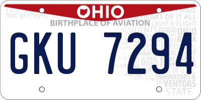 OH license plate GKU7294