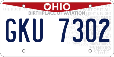 OH license plate GKU7302