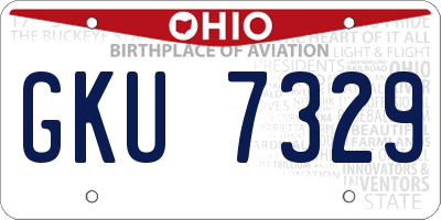 OH license plate GKU7329
