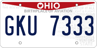 OH license plate GKU7333