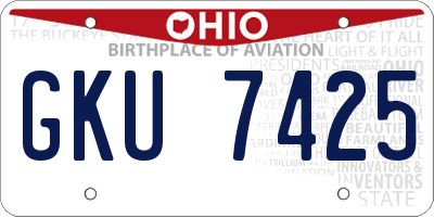 OH license plate GKU7425