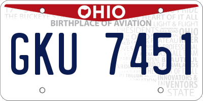 OH license plate GKU7451