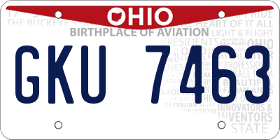 OH license plate GKU7463