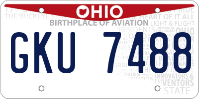 OH license plate GKU7488