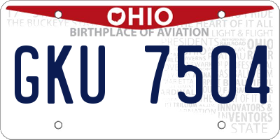 OH license plate GKU7504