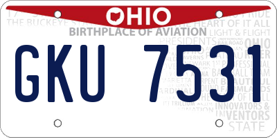 OH license plate GKU7531