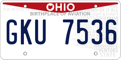 OH license plate GKU7536