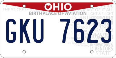 OH license plate GKU7623