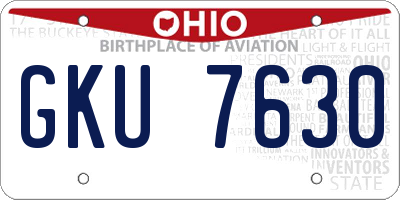 OH license plate GKU7630