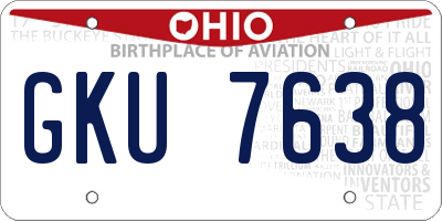 OH license plate GKU7638