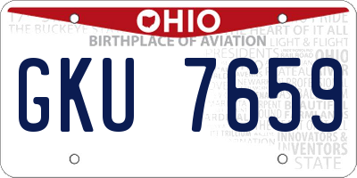 OH license plate GKU7659