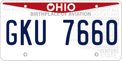 OH license plate GKU7660