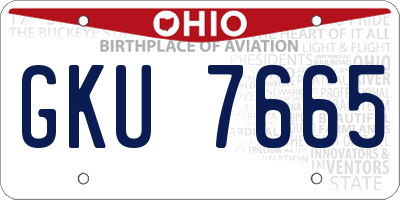 OH license plate GKU7665
