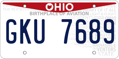 OH license plate GKU7689