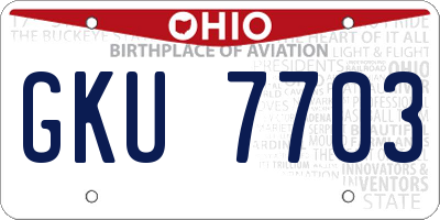 OH license plate GKU7703