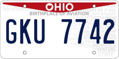 OH license plate GKU7742