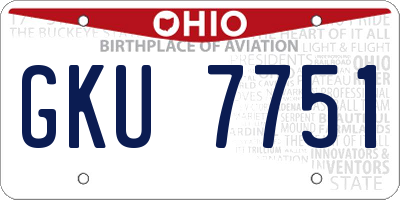 OH license plate GKU7751