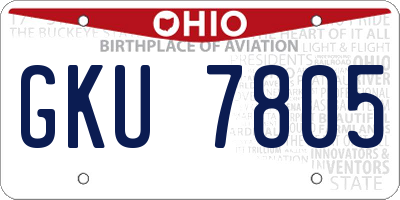 OH license plate GKU7805