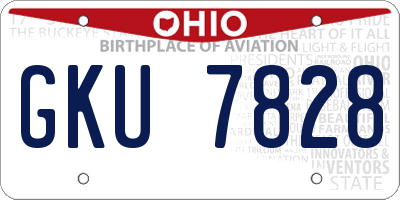 OH license plate GKU7828